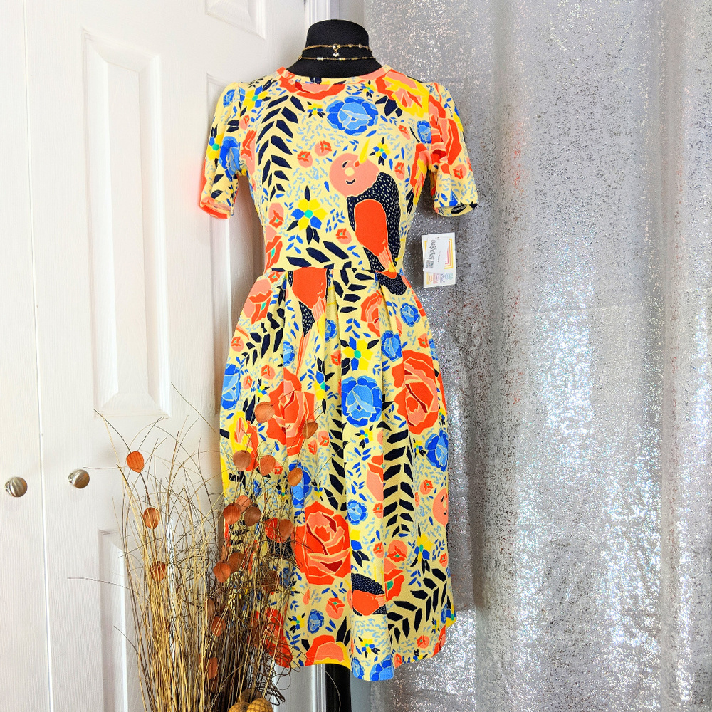 *LULAROE Floral Midi Dress Sz L